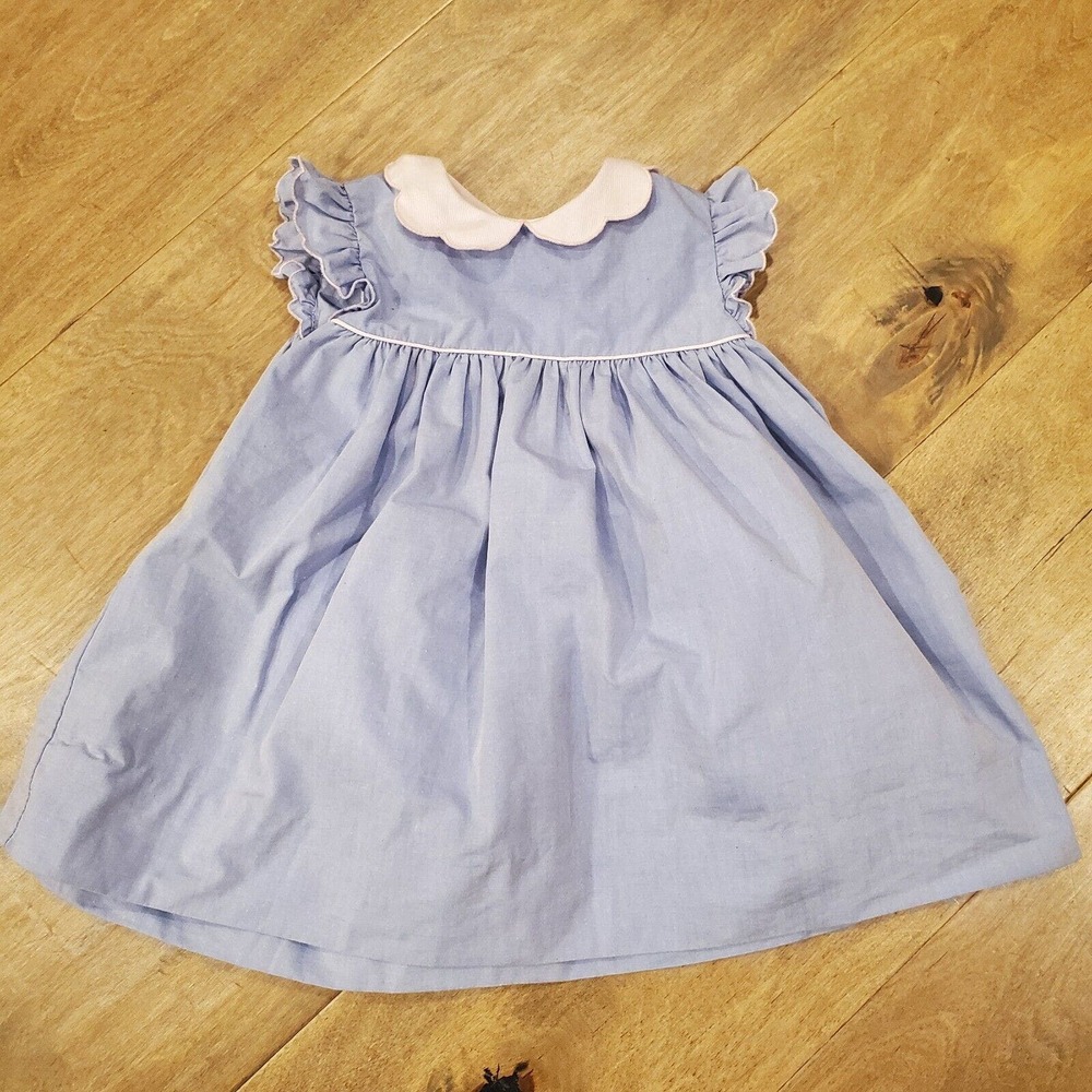 Petit Ami Blue and Pink Kids Casual Dress